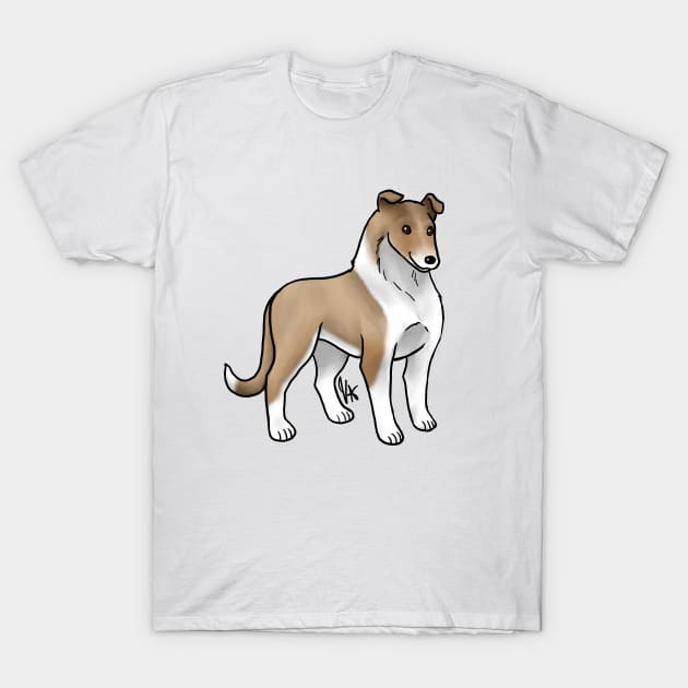 Dog - Smooth Collie - Sable T-Shirt by Jen's Dogs Custom Gifts and Designs